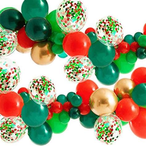 Merry Christmas Balloon Arch Garland Kit 115 Pieces Green Etsy