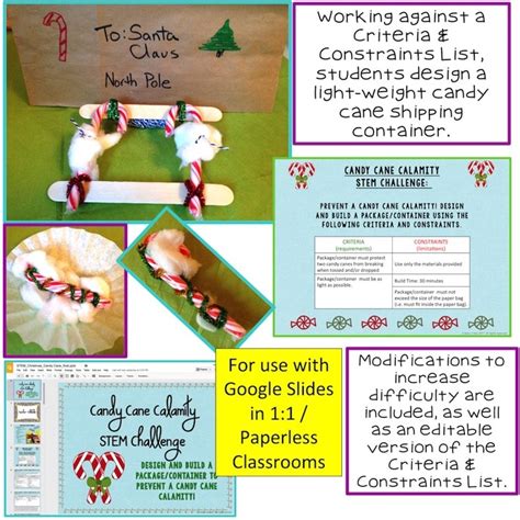 Candy Cane Calamity Christmas Stem Challenge Paperless Stem Challenges