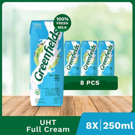 Jual Bundling 8 Pcs Susu Greenfields UHT Full Cream 250ml Jakarta