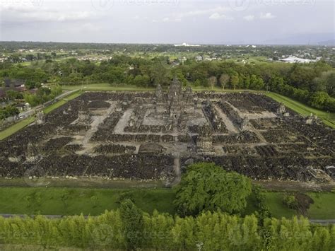 Aerial View Of Candi Sewu Temple Part Of Prambanan Hindu Temple In