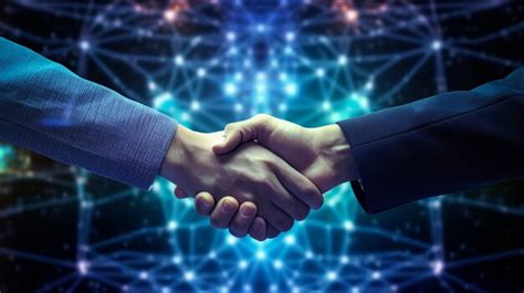 Premium Ai Image Double Exposure Of Business Man Handshake On Modern