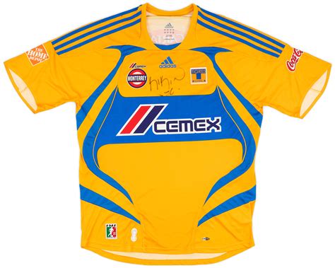 2007-08 Tigres Match Issue Signed Home Shirt #4