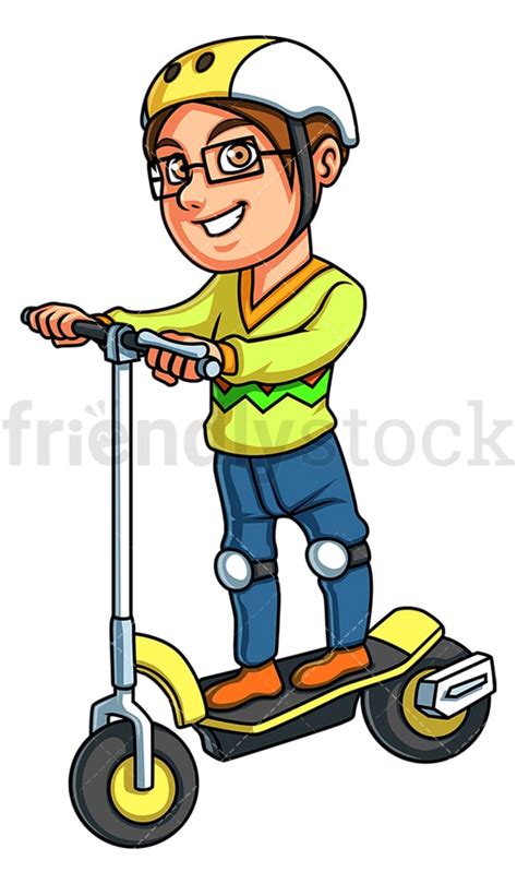 Electric Scooter Cartoon