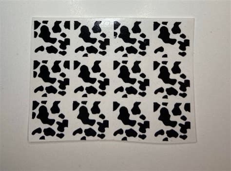 Cow Print Vinyl Nail Decalsstickers Etsy