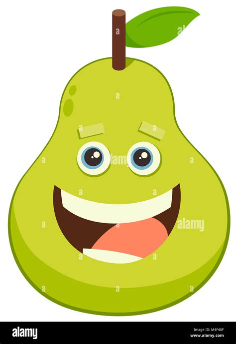 cartoon pear fruit character Stock Photo - Alamy