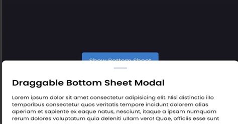 How To Make A Draggable Bottom Sheet Modal Using CSS JS