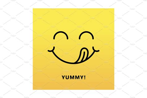 Tasty eating emoji face. | Photoshop Graphics ~ Creative Market