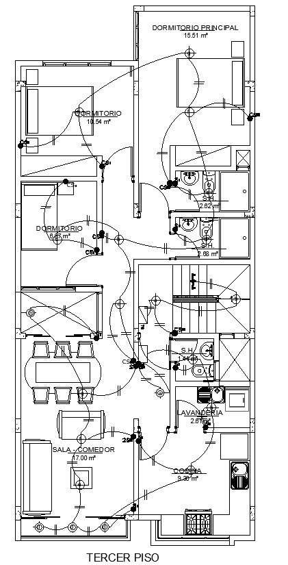 Electrical Layout Plan Of Third Floor Plan In Detail Autocad 2d Drawing Cad File Dwg File