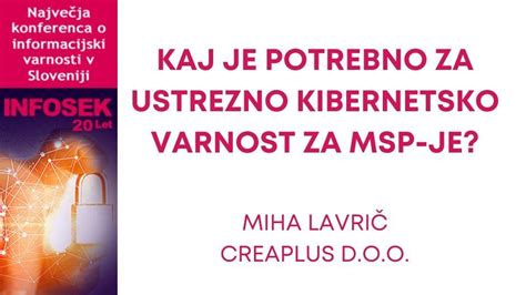 Kaj Je Potrebno Za Ustrezno Kibernetsko Varnost Za Msp Je Infosek