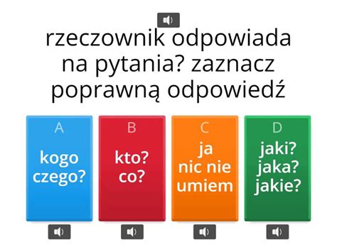 Odmiana Rzeczownika Przez Przypadki Quiz