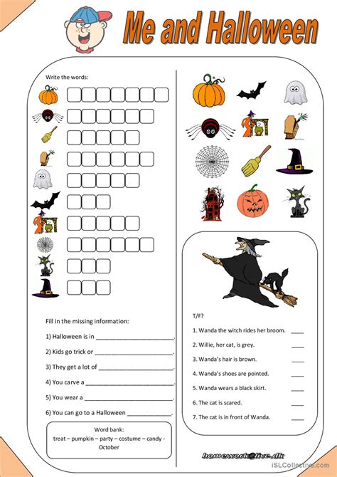 Me & Halloween: English ESL worksheets pdf & doc