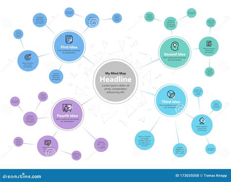 Simple Infographic For Mind Map Chart Template With Place For Your