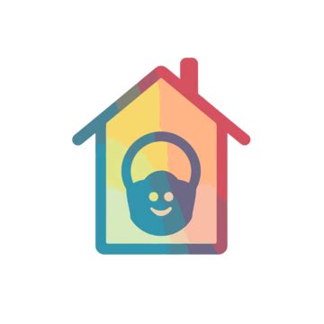 Small House Logo With A Smiling Face Inside Vector A Simplistic