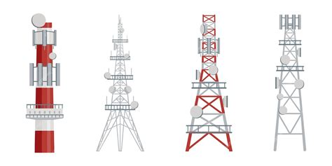 Premium Vector Radio Tower Antenna Icon Collection Set Of Radio Tower