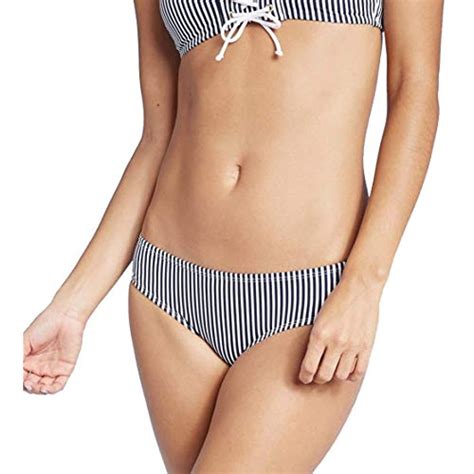 A70 Women S Cheeky Bikini Bottom Xhilaration Navy Blue Stripe Size