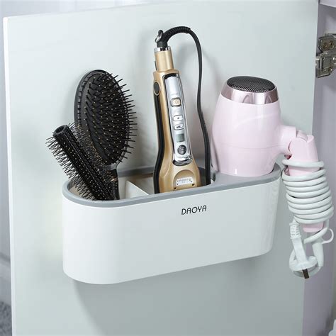 Daoya Hair Dryer Holder 3 In 1 Hair Tool Organizer Bathroom Blow Dryer Holder Wall Mounted Hot