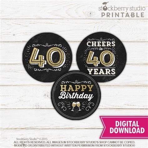 Th Birthday Favor Tags Printable Cheers To Years Th Birthday