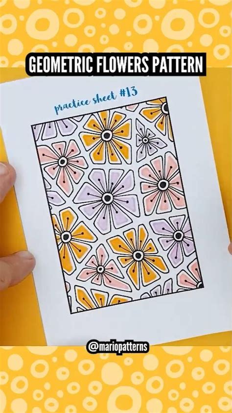 Geometric Floral Zen Doodle Pattern Drawing Timelapse