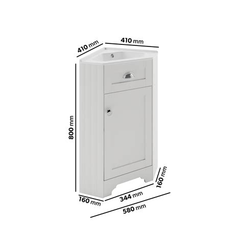 580mm White Corner Vanity Unit Baxenden Better Bathrooms