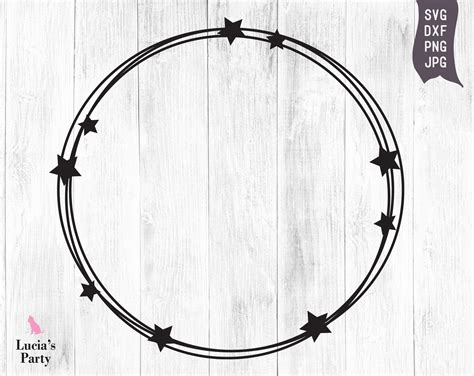 Circle Stars Svg Circle Monogram Border SVG Circle Monogram Etsy