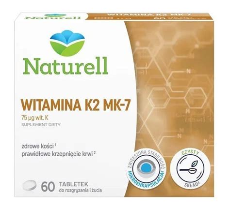 Naturell Witamina K2 MK 7 Tabletki 60 Szt Witamina K Witaminy