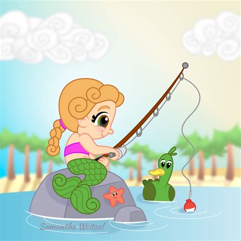 Mermaid Fishing By Samweitzel On Deviantart