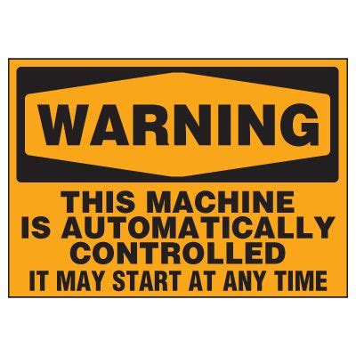 warning labels  machine  automatically controlled emedco