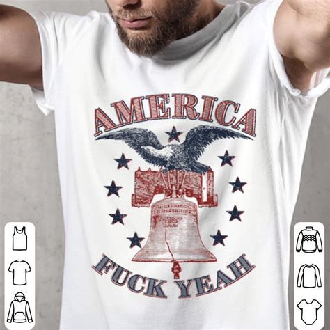 America Fuck Yeah Bald Eagle Liberty Bell 1776 4th Of July Shirt