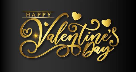 Premium Vector Gold Lettering Happy Valentines Day