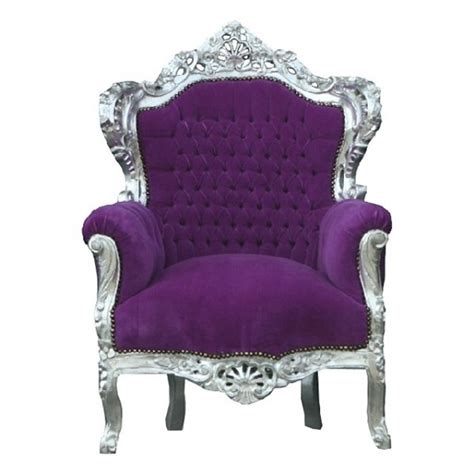 Casa Padrino Baroque Armchair King Purple Silver X X H Cm