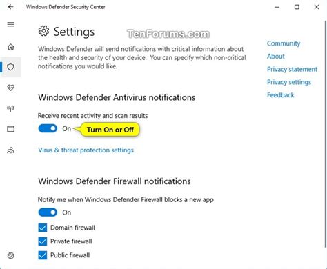 Turn On Or Off Windows Defender Enhanced Notifications In Windows 10 Tutorials