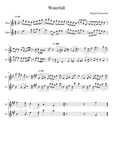 Waterfall Sheet music for Flute (Woodwind Duet) | Musescore.com