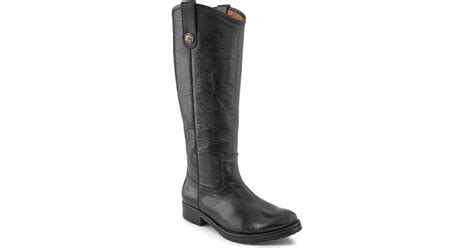 Frye Melissa Button Lug Double Sole Riding Boot In Black Lyst