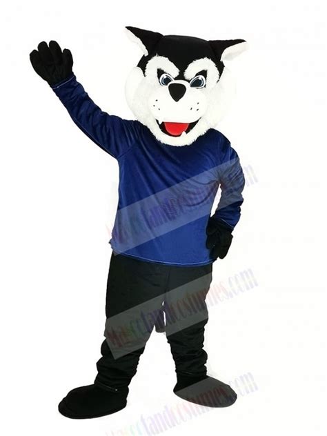 Black Bearcat Binturong with Blue Coat Mascot Costume Animal