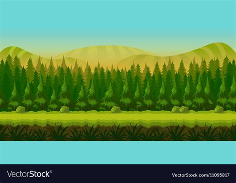 Seamless fantasy landscape game background Vector Image