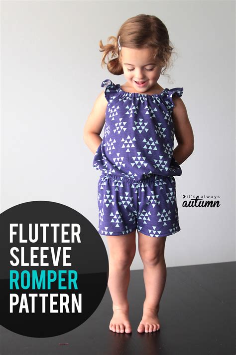 Free Pattern For Girls Flutter Sleeve Romper And Sewing Tutorial