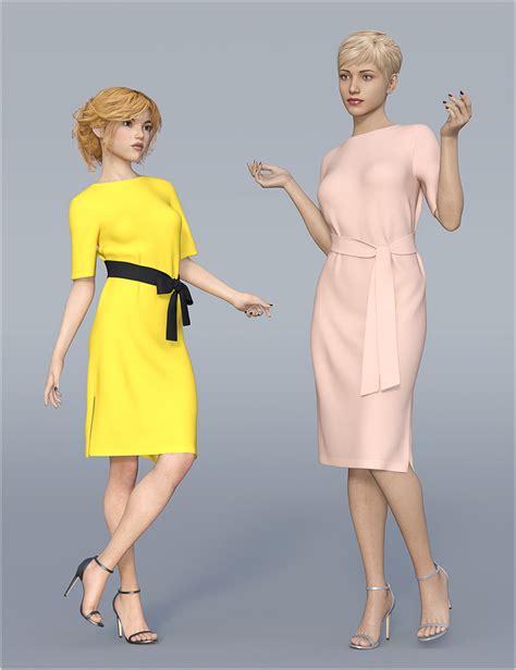 Dforce Handc Belted Dress Outfit For Genesis 8 Female S Daz 3d