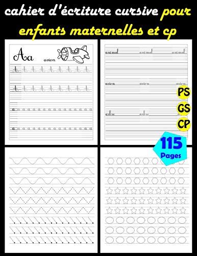 Cahier D Criture Cursive Pour Enfants Maternelles Et Cp Apprendre