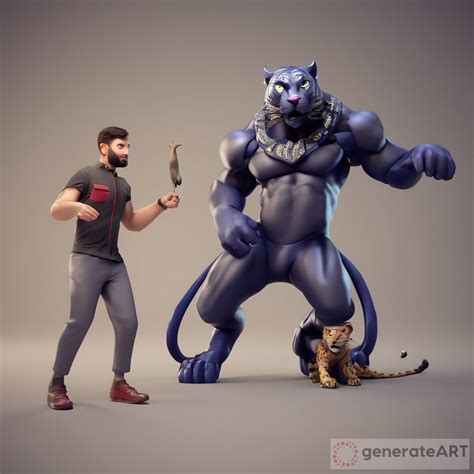 Mesmerizing 3D Animation The Croods His Panther AI Artwork GenerateArt