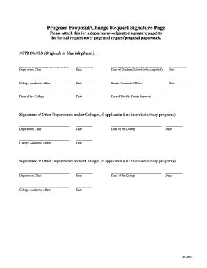 Fillable Online Ndsu Program Proposal Change Request Signature Page