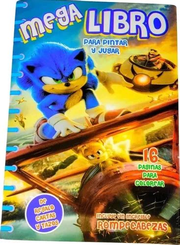 Libro Para Colorear Sonic Cartas Y Tazos Recortables