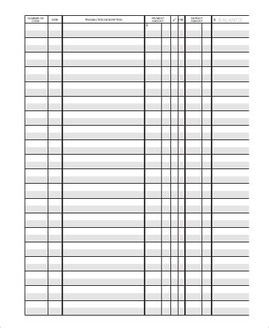 Free Sample Check Register Templates In Pdf