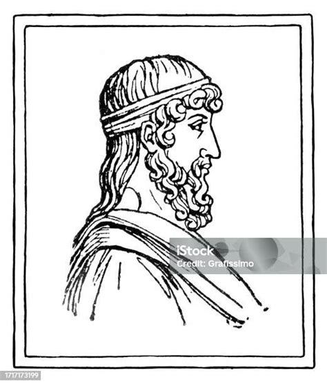 Plato Greek Philosopher Portrait Llustration 1899 Stock Illustration ...