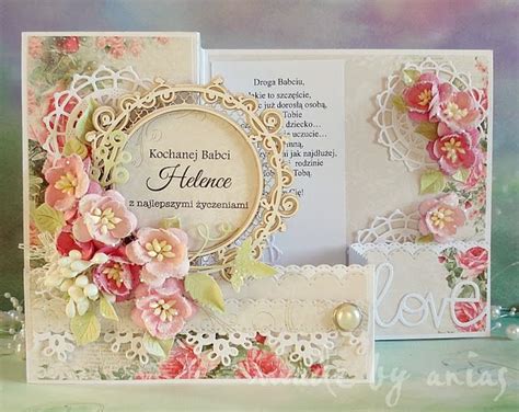 Karteczkowo Ani S Card With Flowers Flower Cards Birthday Cards