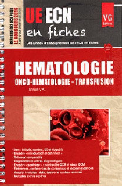 Livre Ue Ecn En Fiches H Matologie Onco H Matologie Transfusion