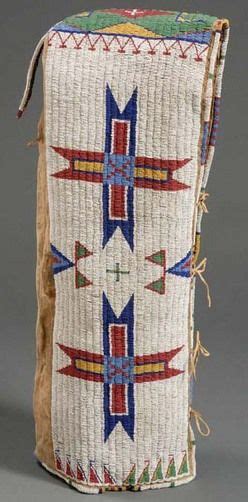 Cradle Lakota Beaded Hide Geometric Design 29 Native American