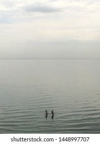 Two Man Naked Standing Water Azov Stock Photo 1448997707 Shutterstock