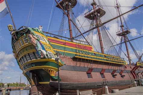 Detail of the Doen VOC Ship at the Scheepvaartmuseum Amsterdam the Netherlands Editorial Stock ...