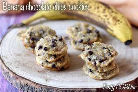 Banana Chocolate Chips Cookies Eggless Flourless Healthy Recipe