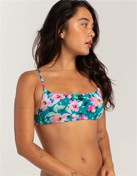 Eidon Rose Square Neck Bralette Bikini Top Multi Tillys